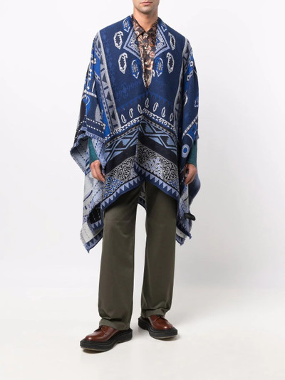 Etro Aztec-print asymmetric scarf outlook