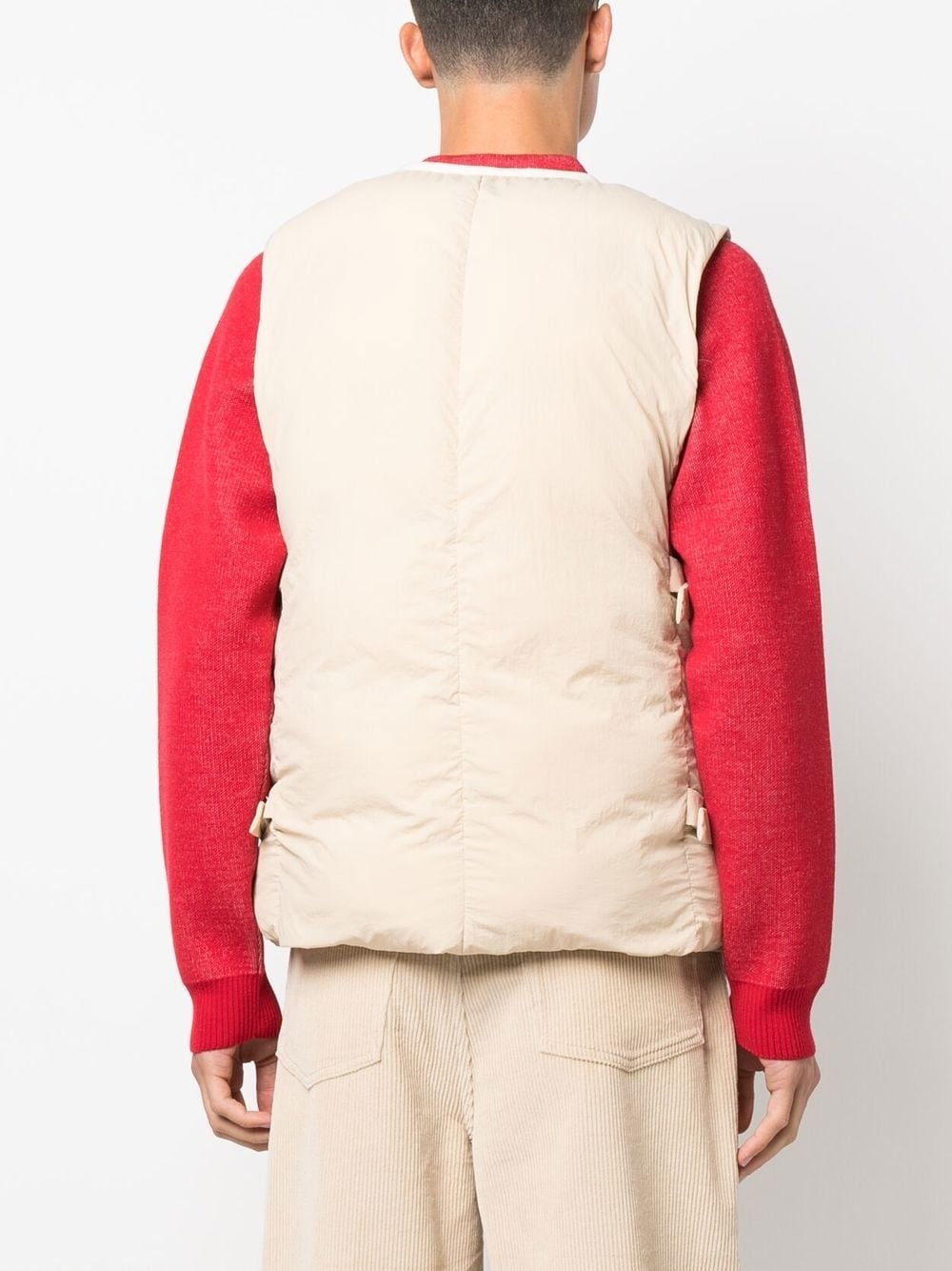 padded V-neck gilet - 4