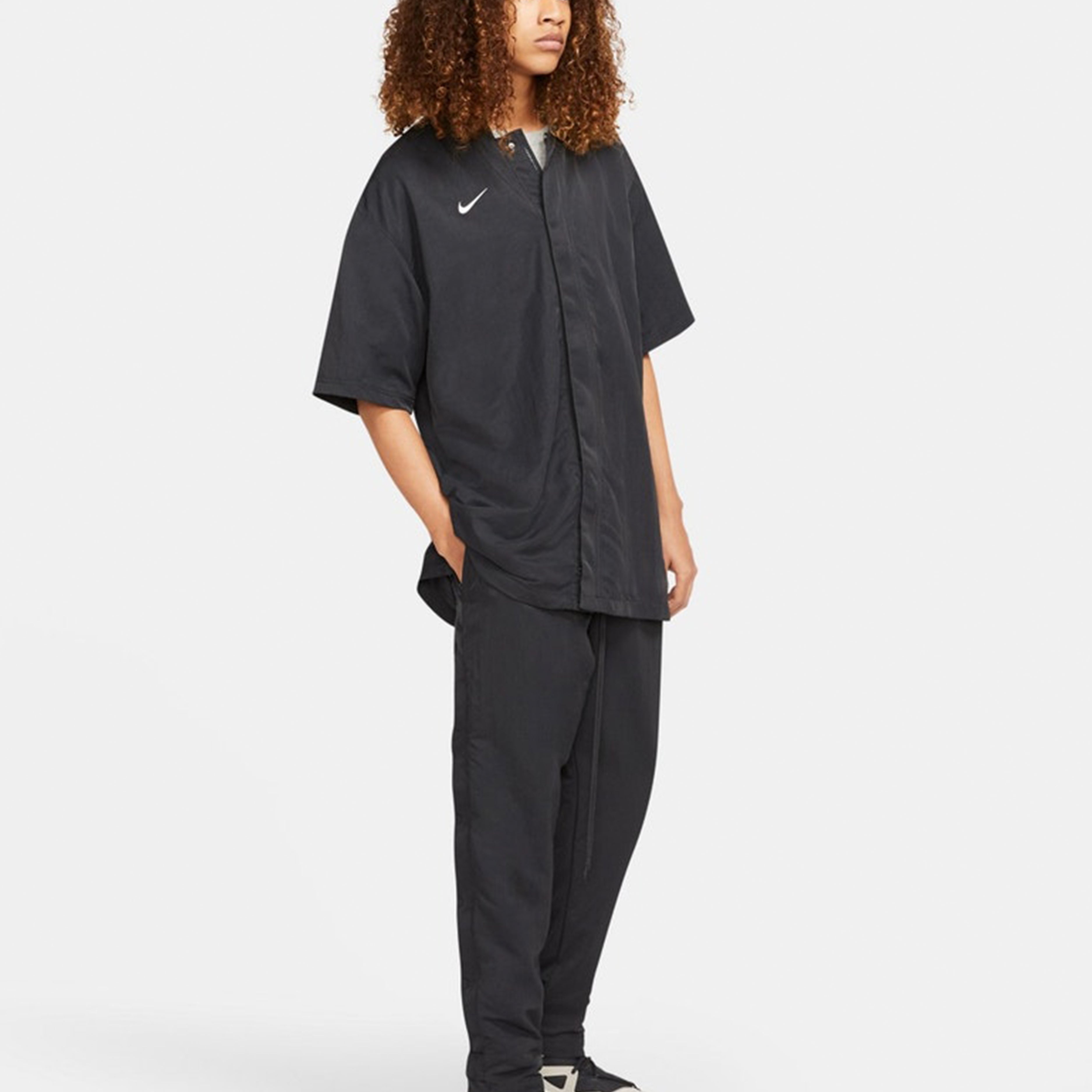 Nike x Fear of God x NBA Crossover Solid Color Loose Short Sleeve Shirt Black CU4686-010 - 4