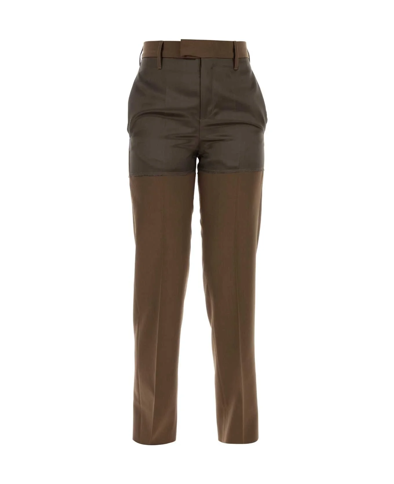 Brown Polyester Blend Pant - 1