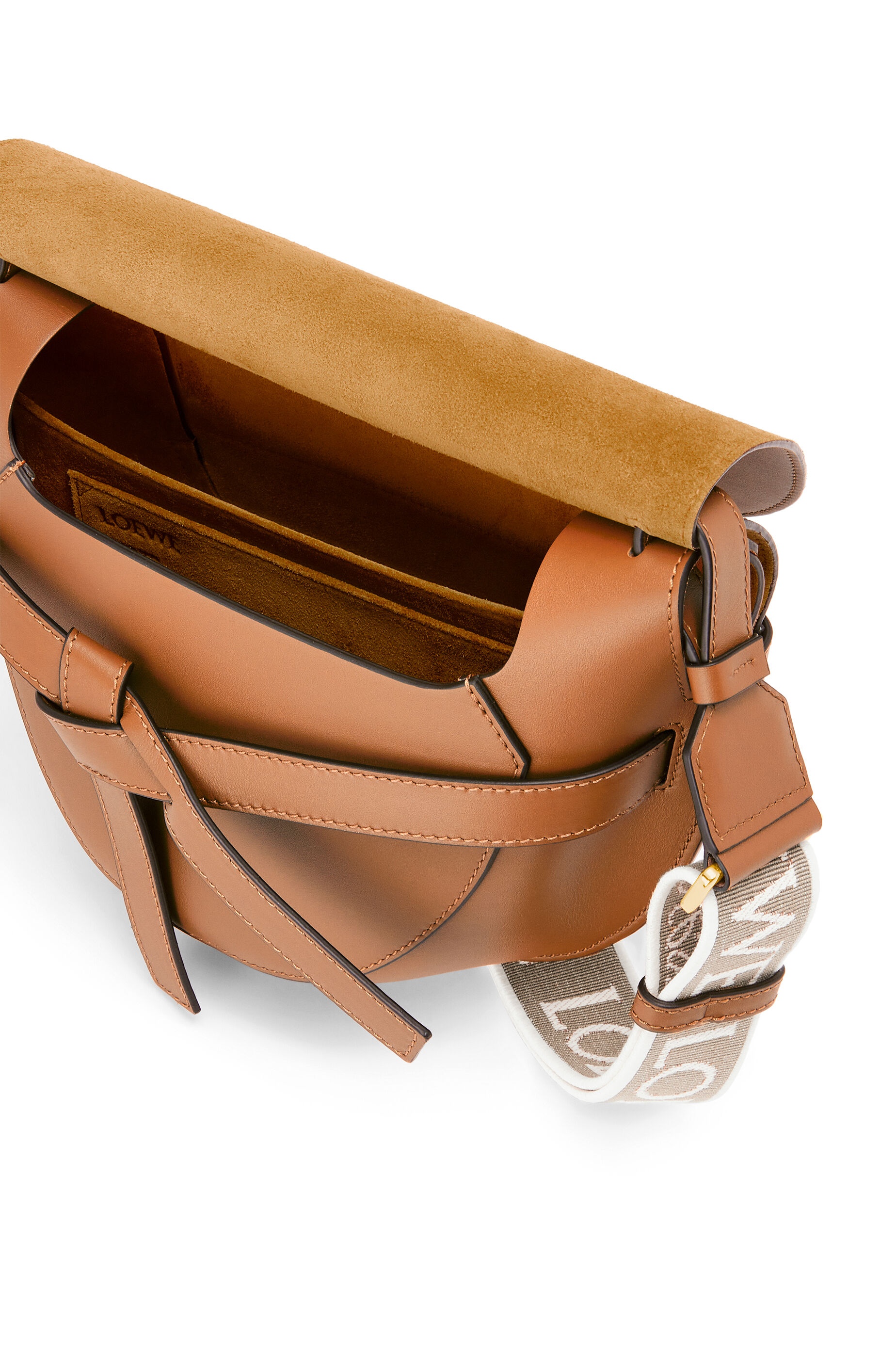 Small Gate bag in soft calfskin and jacquard - 7