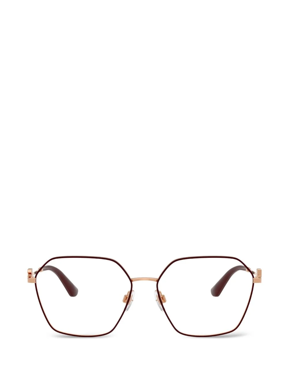 logo-detail geometric-frame glasses - 1