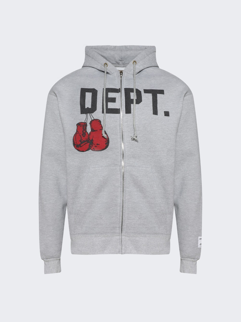 Boxing Merch Zip Up Hoodie Heather Grey - 1