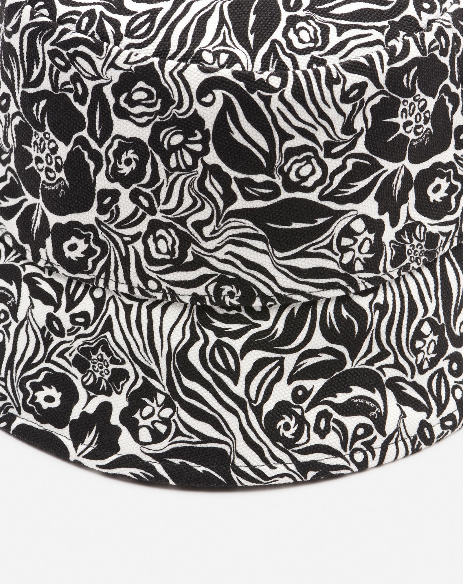 FLOWER TO ZEBRA PRINTED COTTON BUCKET HAT - 3