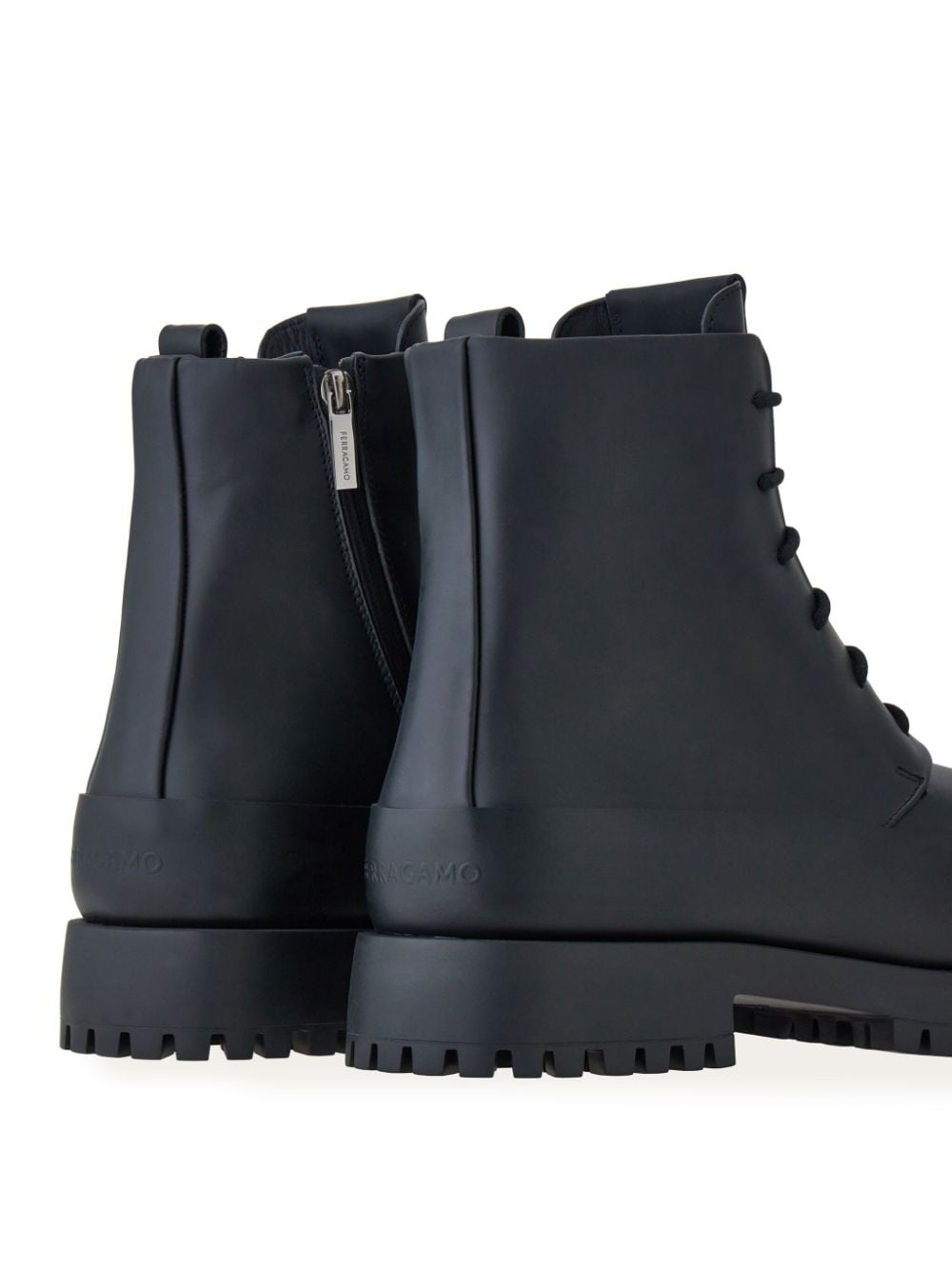 lace-up leather combat boots - 3