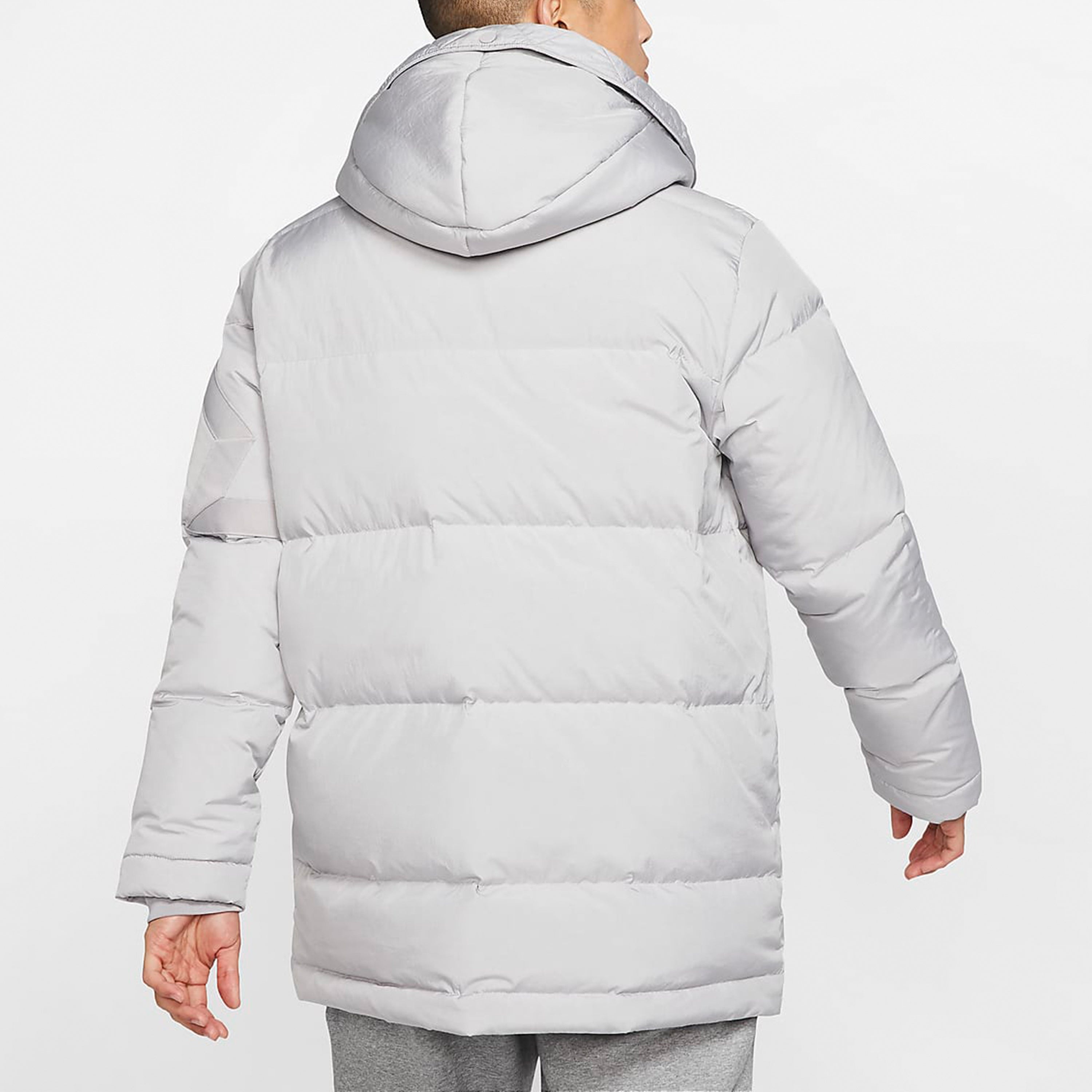 Air Jordan Wings Outdoor mid-length hooded down Jacket Gray BQ4171-059 - 5