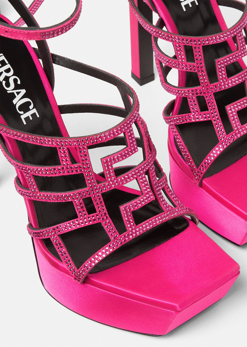 Greca Maze Crystal Flat Sandals 3