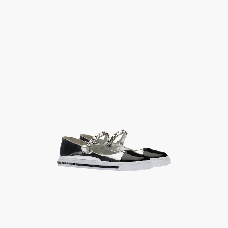 Metallic technical fabric ballerinas - 2