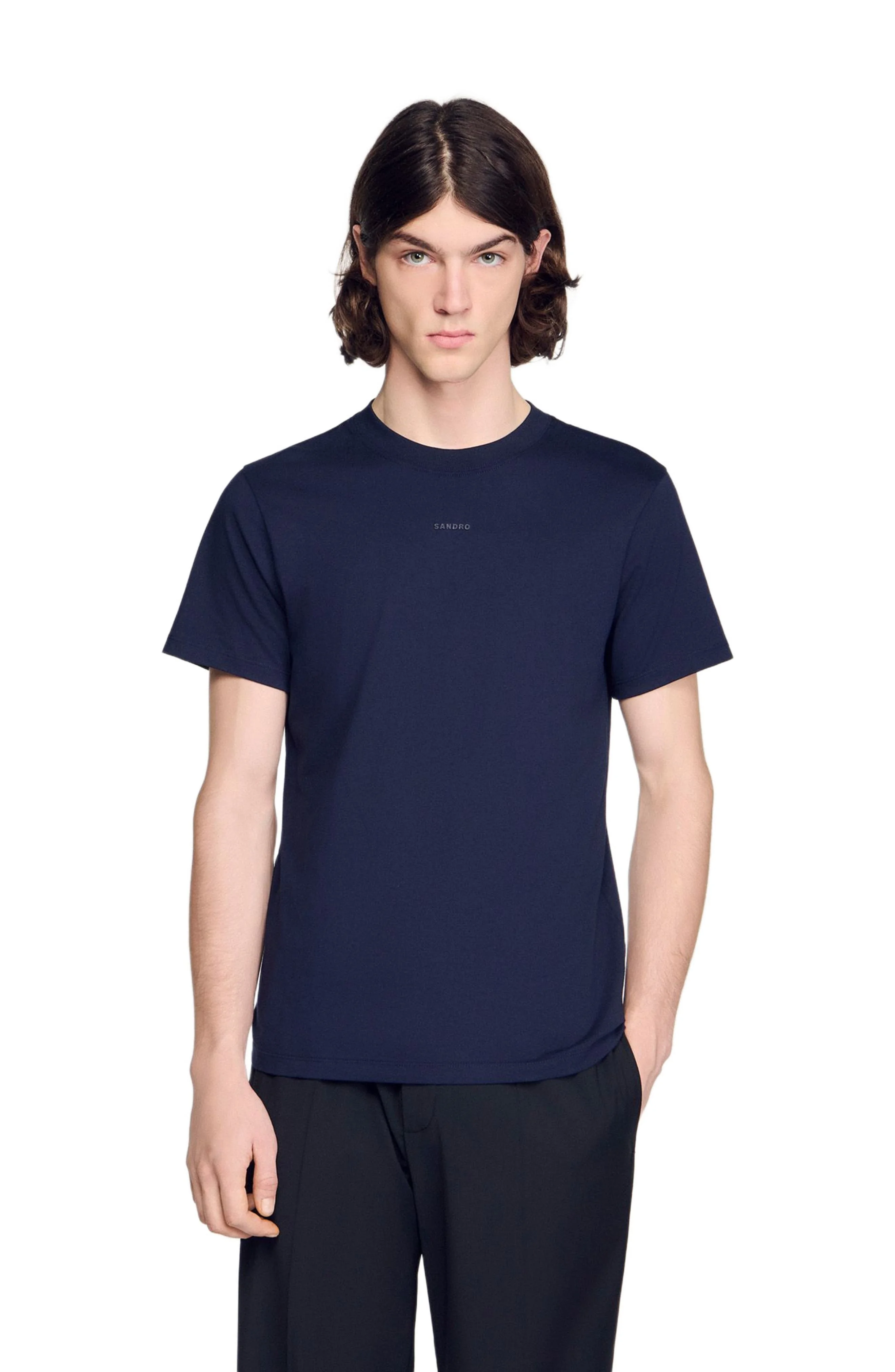 SANDRO Cotton T-shirt in Navy Blue at Nordstrom - 1