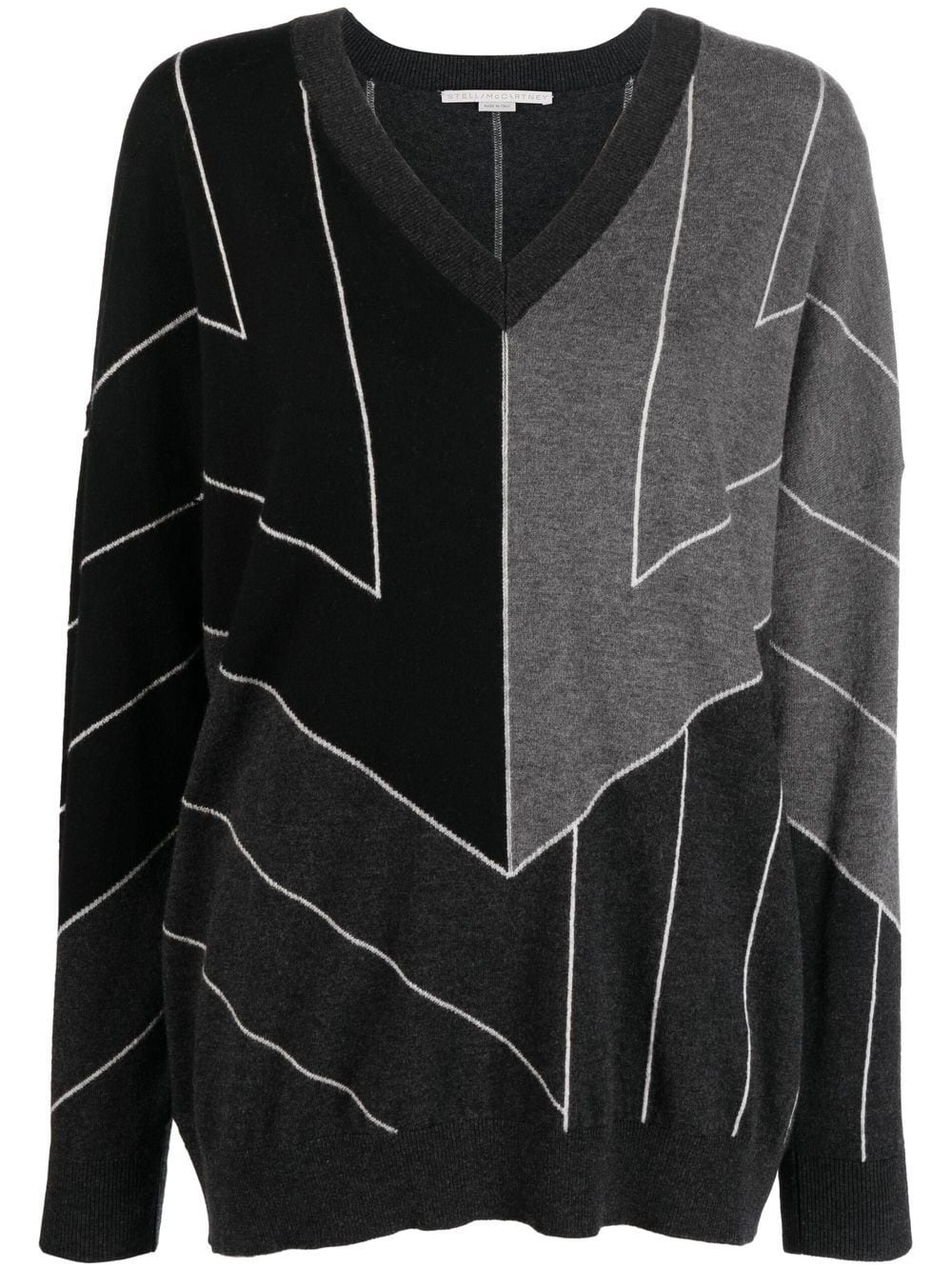 stripe-print V-neck jumper - 1