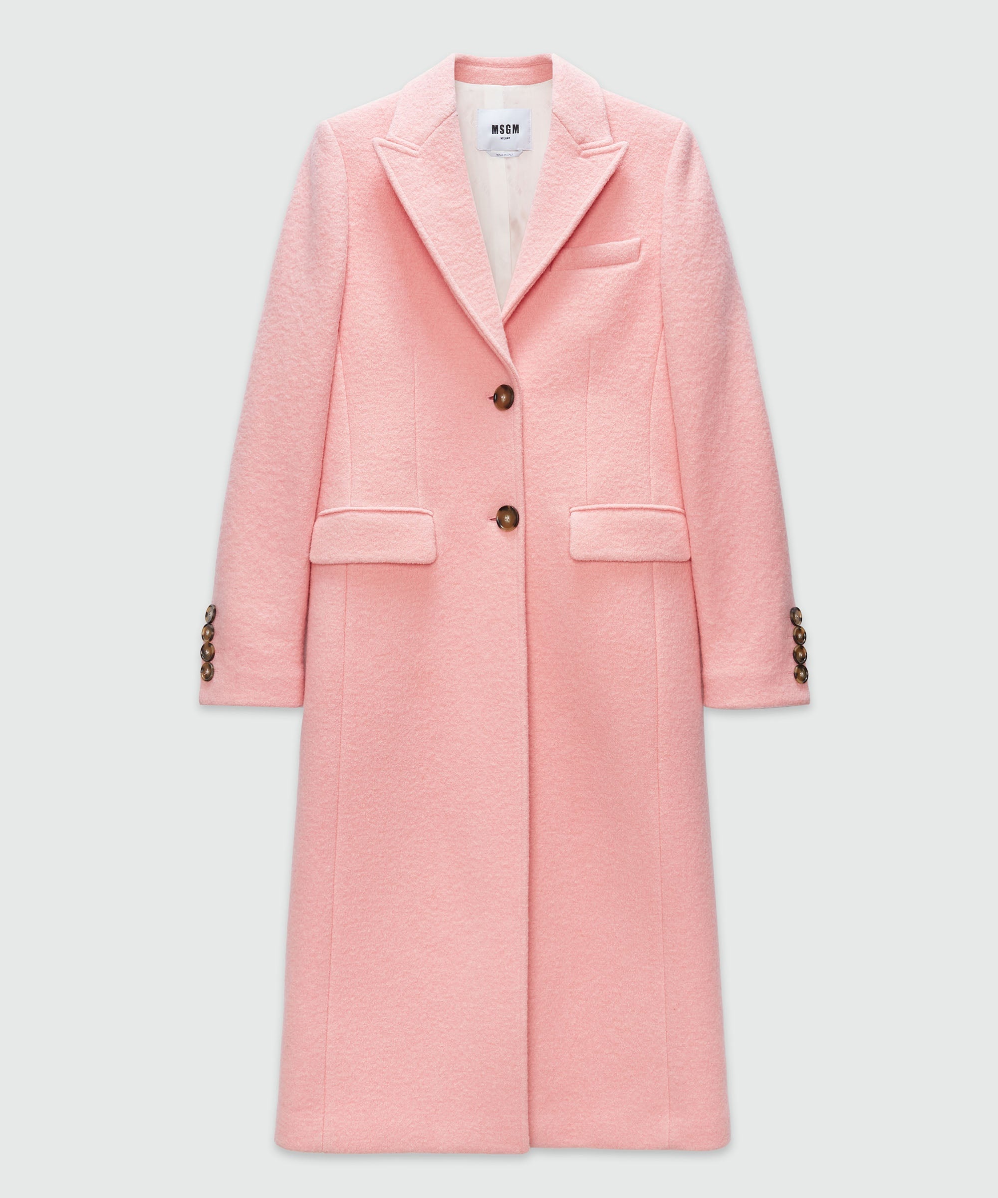 Pink MSGM tailored single-breasted coat  in wool - 1