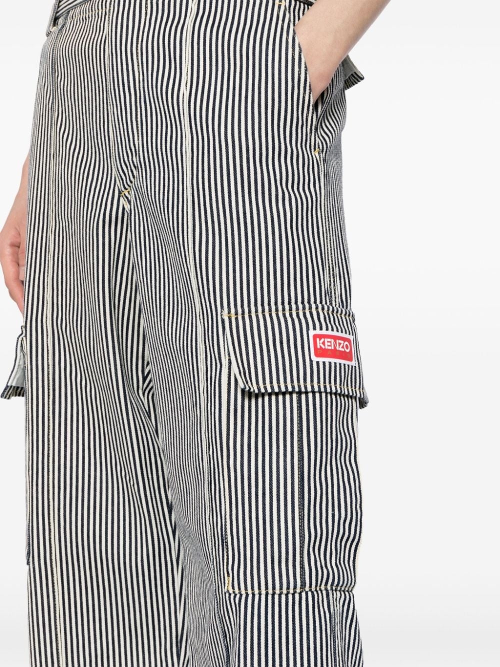 straight-cut striped army jeans - 5