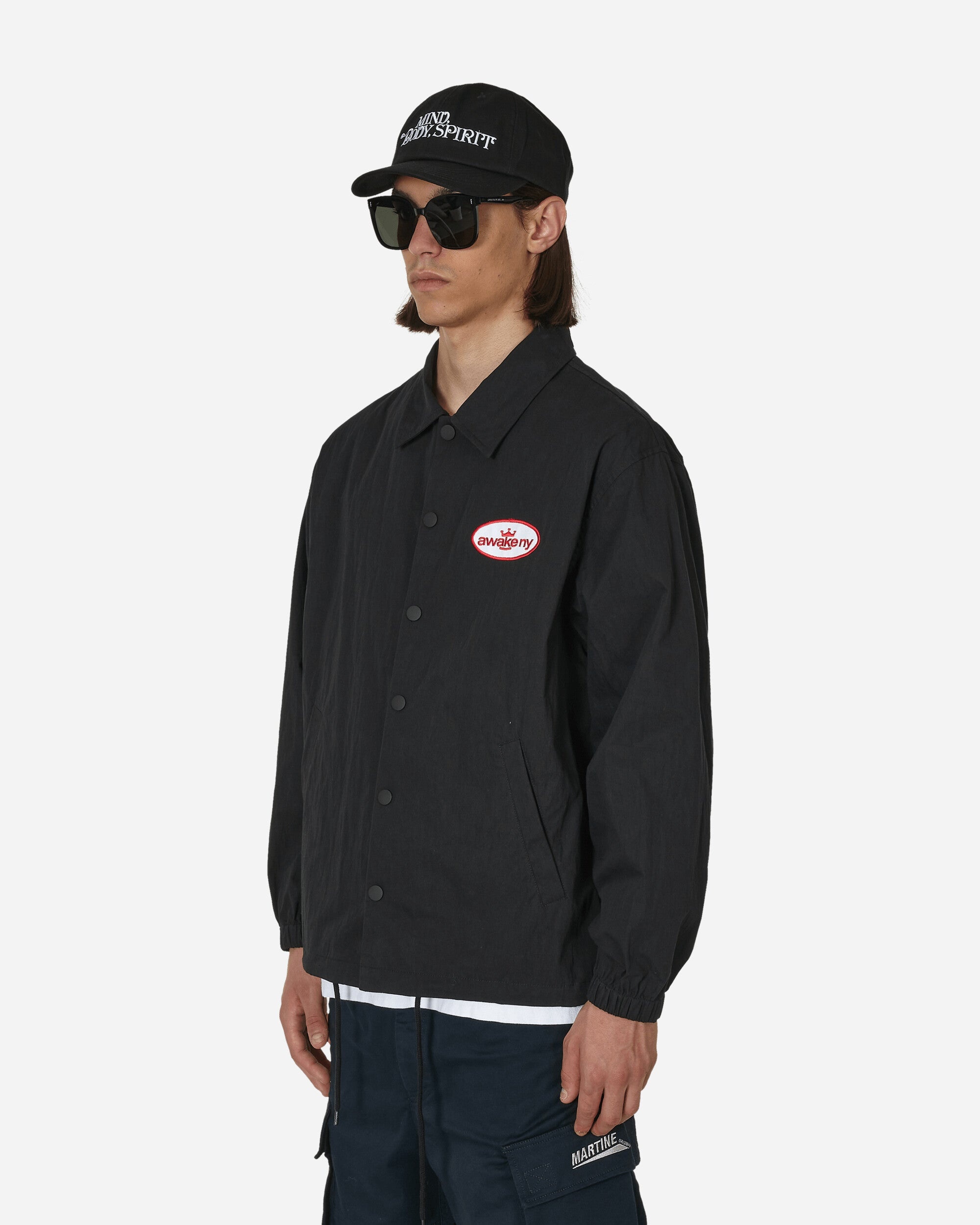 King Logo Twill Coaches Jacket Charcoal - 2