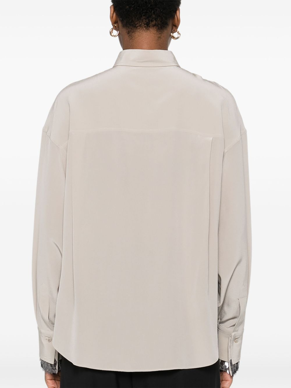 sequin-embellished silk shirt - 4