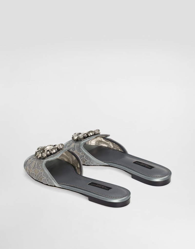 Dolce & Gabbana Slippers in lace with crystals outlook