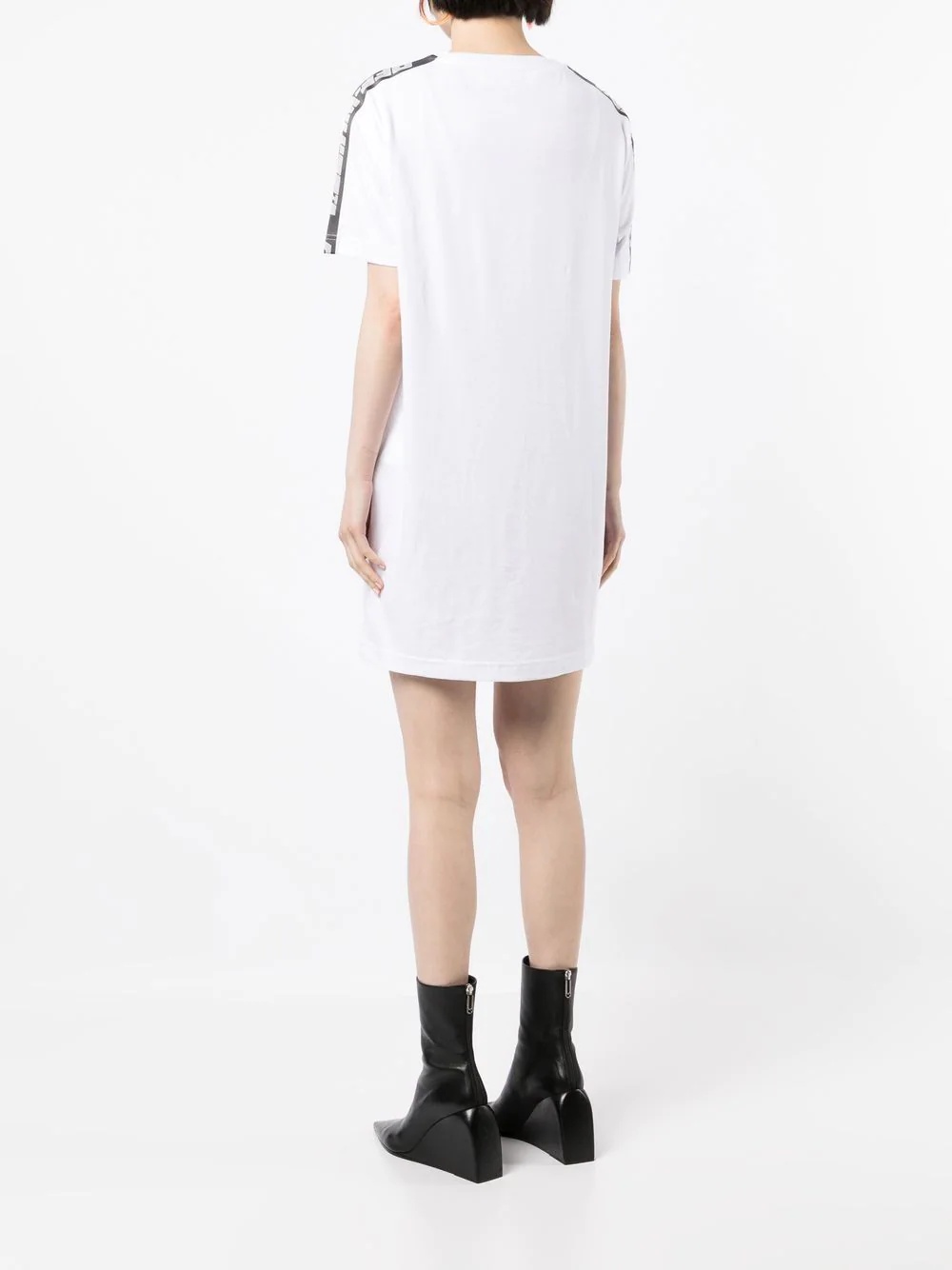 logo-tape T-shirt dress - 5