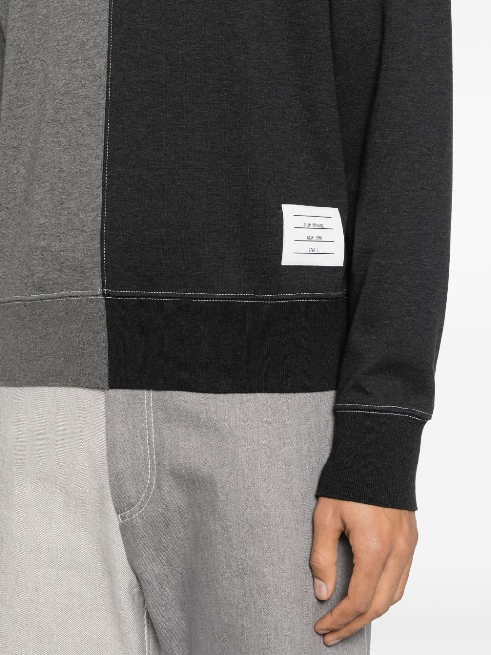 colour-block cotton jumper - 5