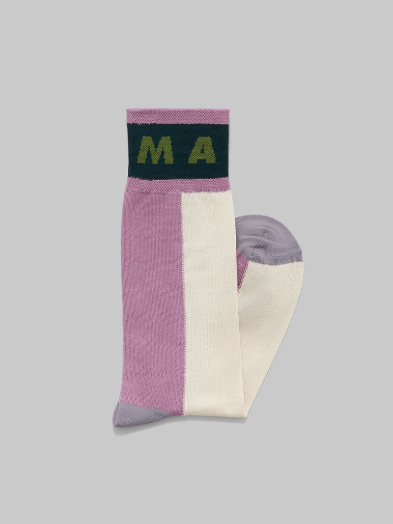 Marni WHITE COLOUR-BLOCK COTTON SOCKS outlook