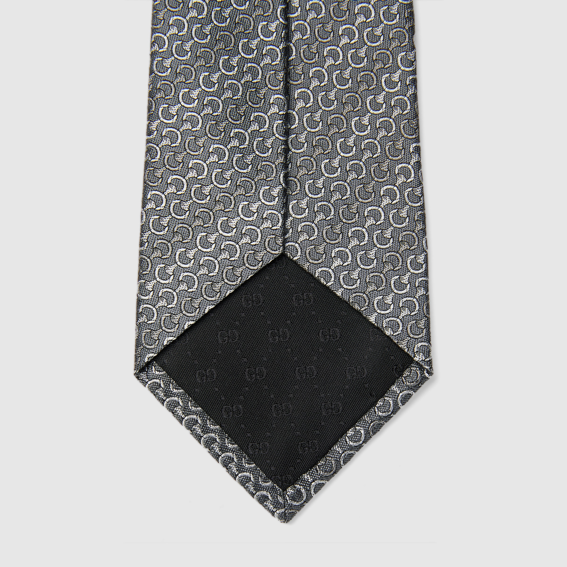 Horsebit silk jacquard tie - 5