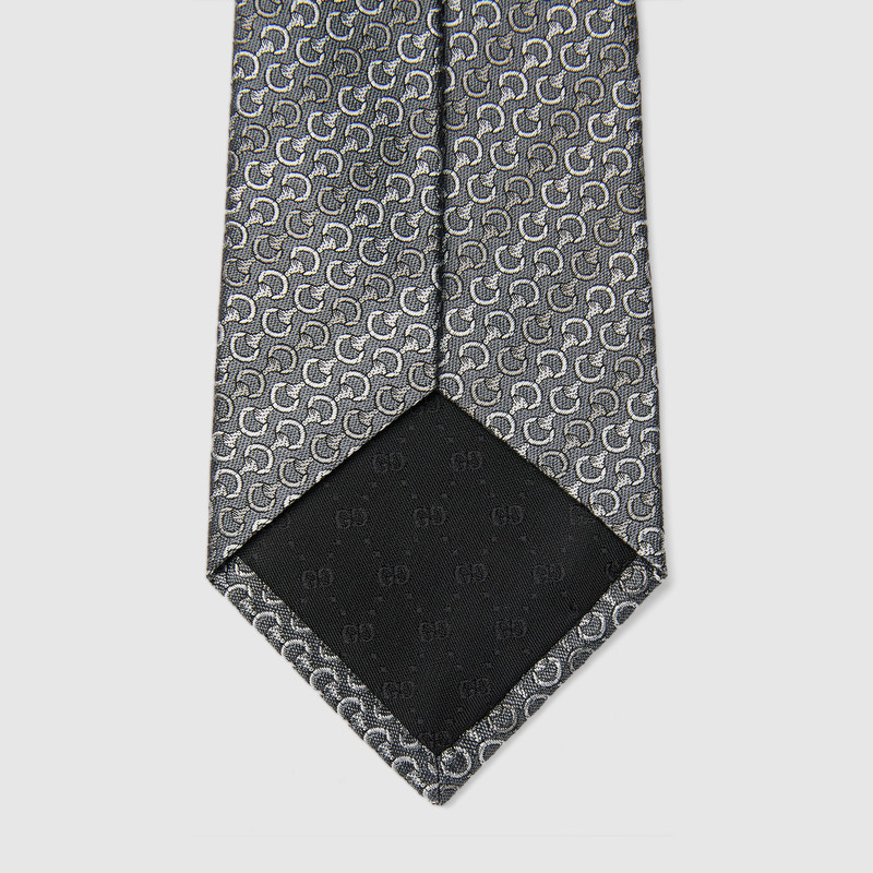 Horsebit silk jacquard tie 5