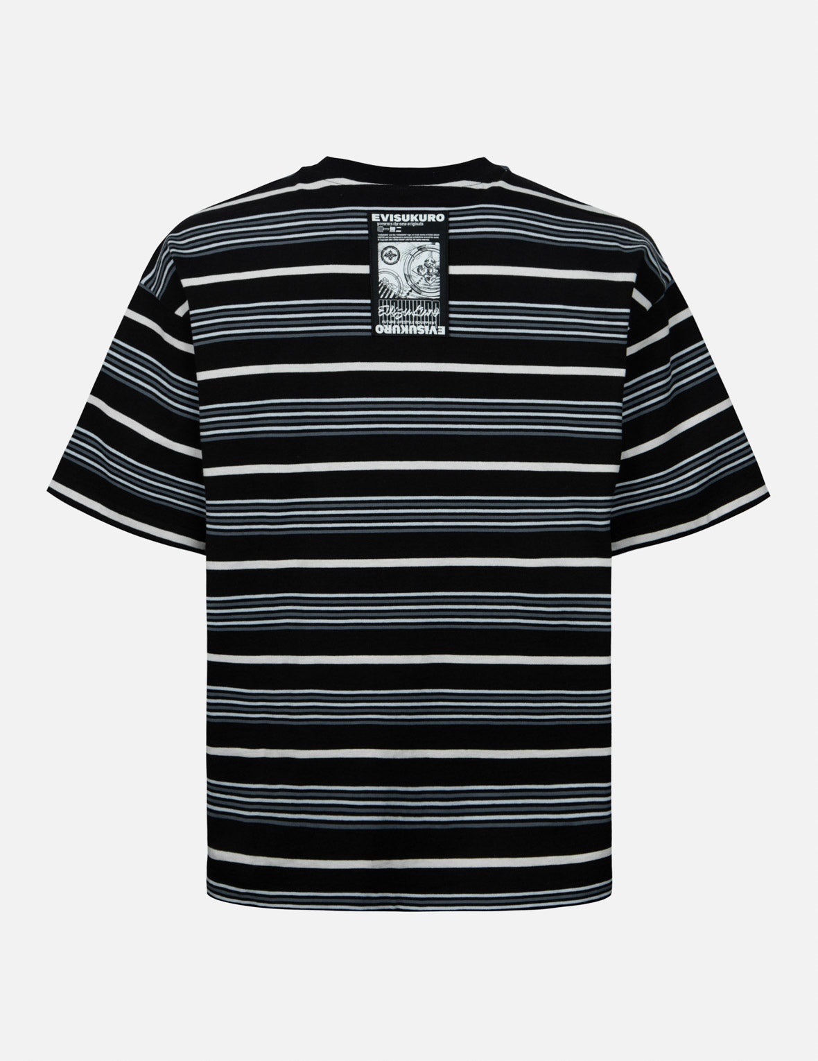 Striped Seagull Appliqué Embroidery Loose Fit T-shirt - 2