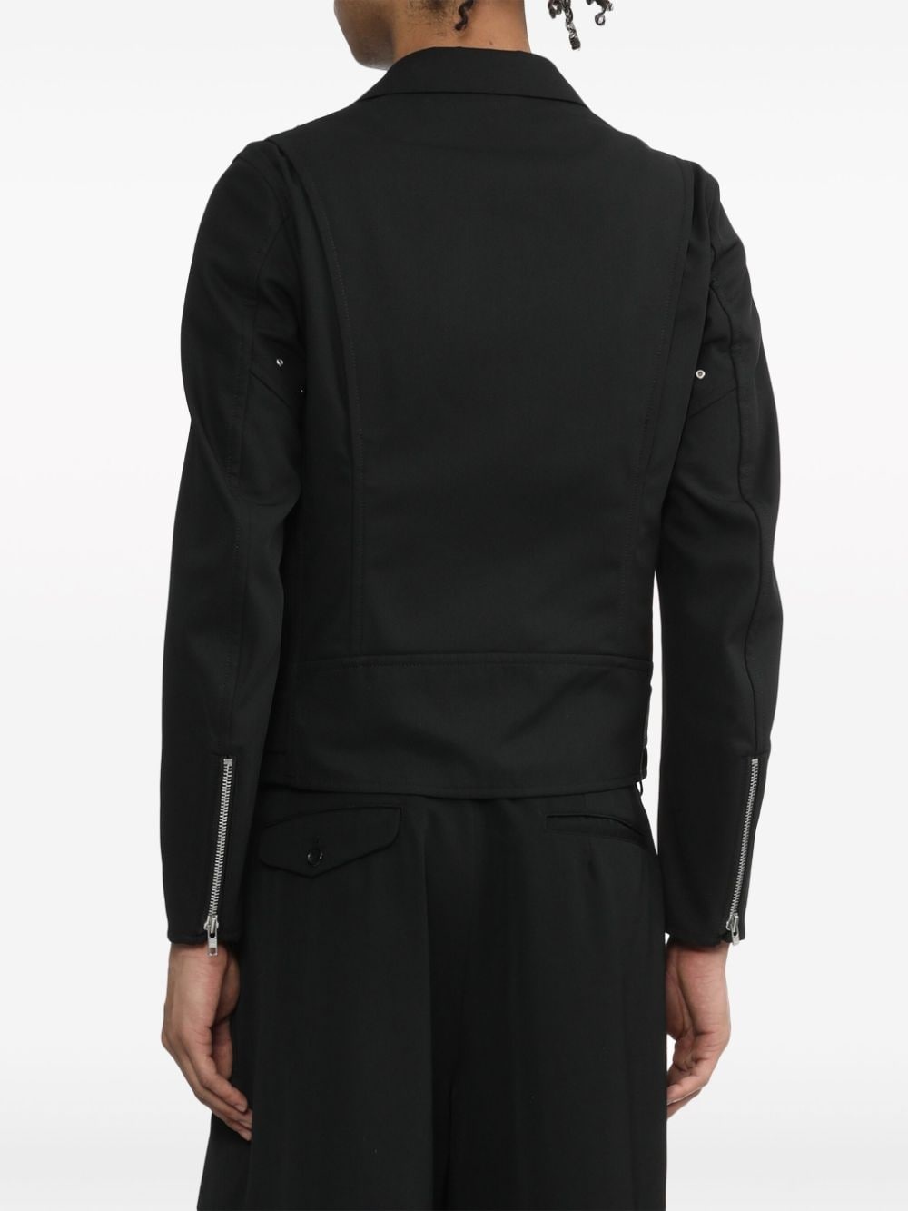 cut-out detailed biker jacket - 4