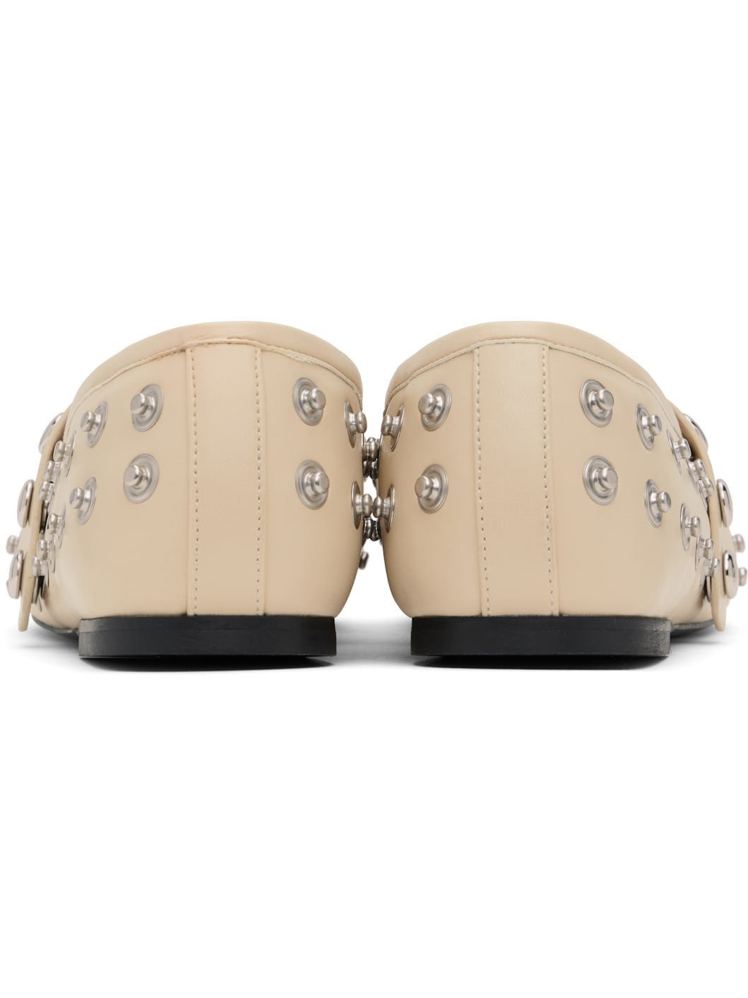 Beige Ryder Popper-Studded Ballerina Flats - 2