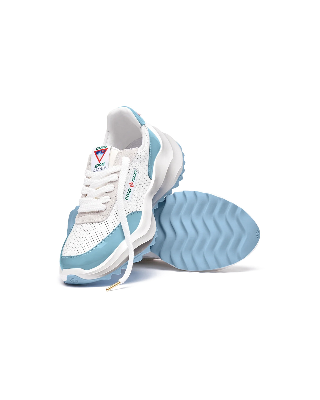 Womens Atlantis White & Powder Blue Sneaker - 5