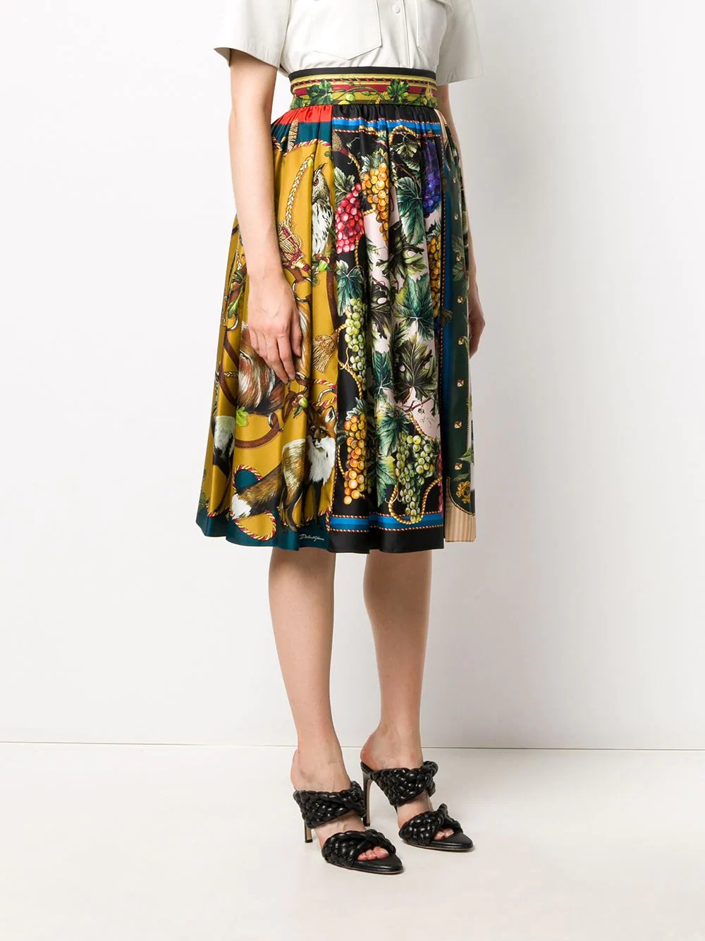 autumn-print twill skirt - 3