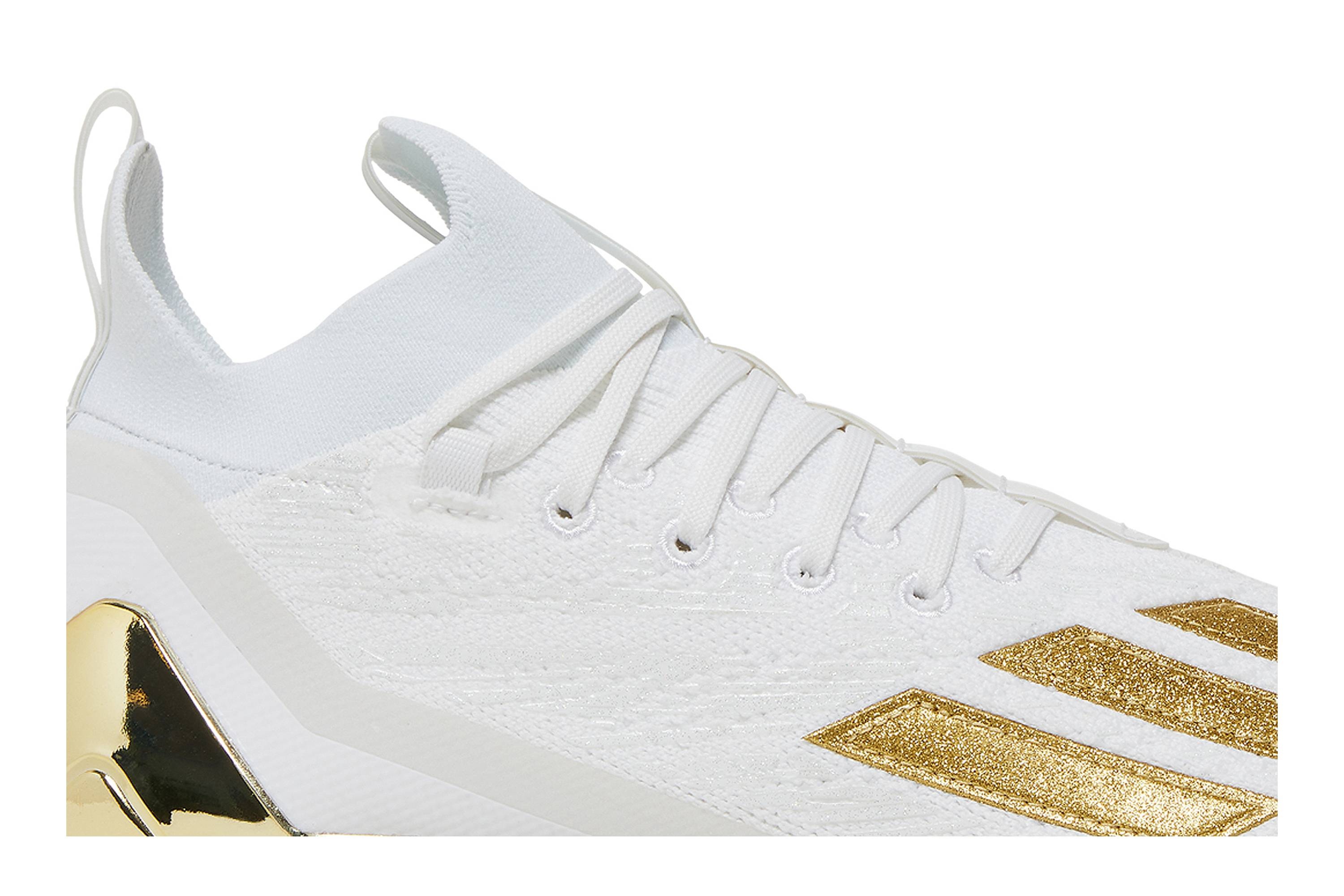 Adizero Cleats Primeknit 'White Gold Metallic' - 2