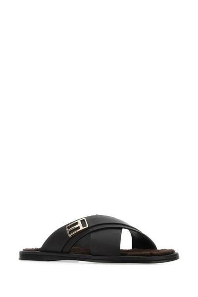 TOM FORD Black leather slippers outlook