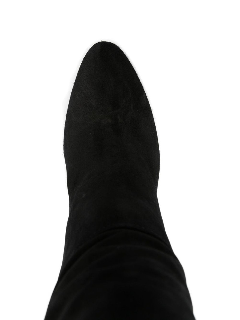 suede leather block-heel boots 4