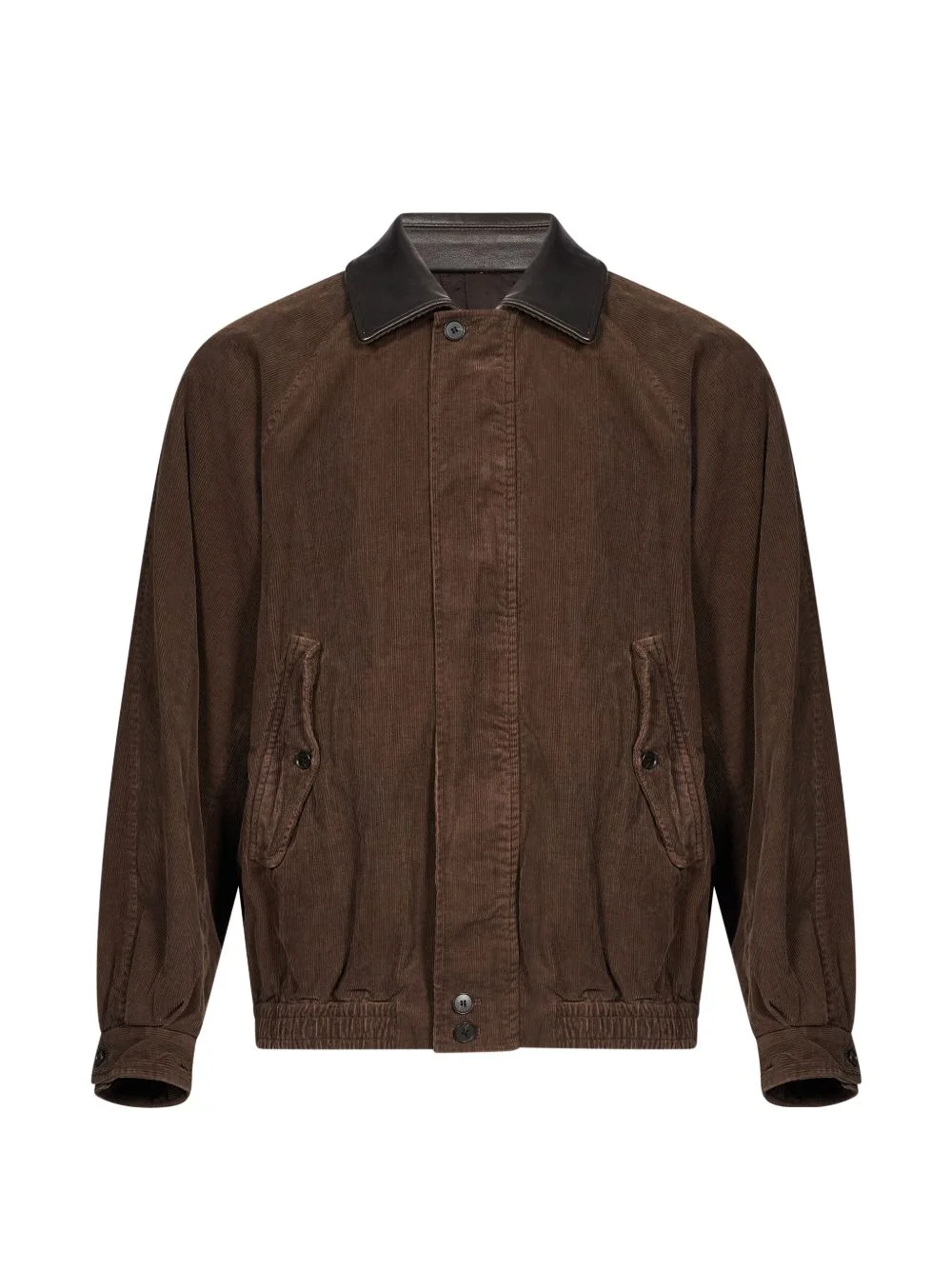 contrast-collar corduroy jacket - 1
