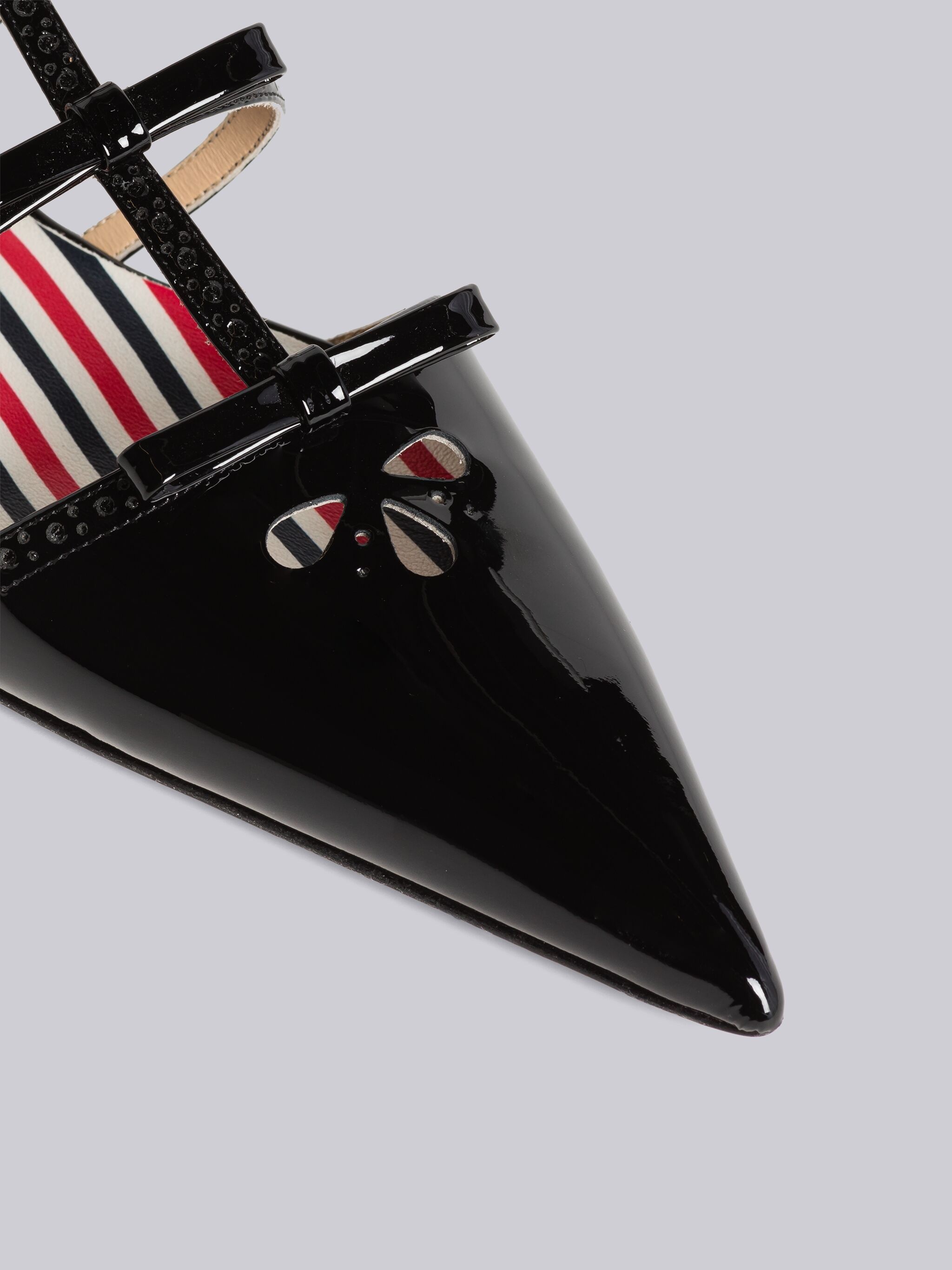 Patent Pointed Bow Slingback Flats - 2