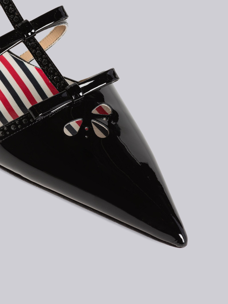 Thom Browne Patent Pointed Bow Slingback Flats outlook