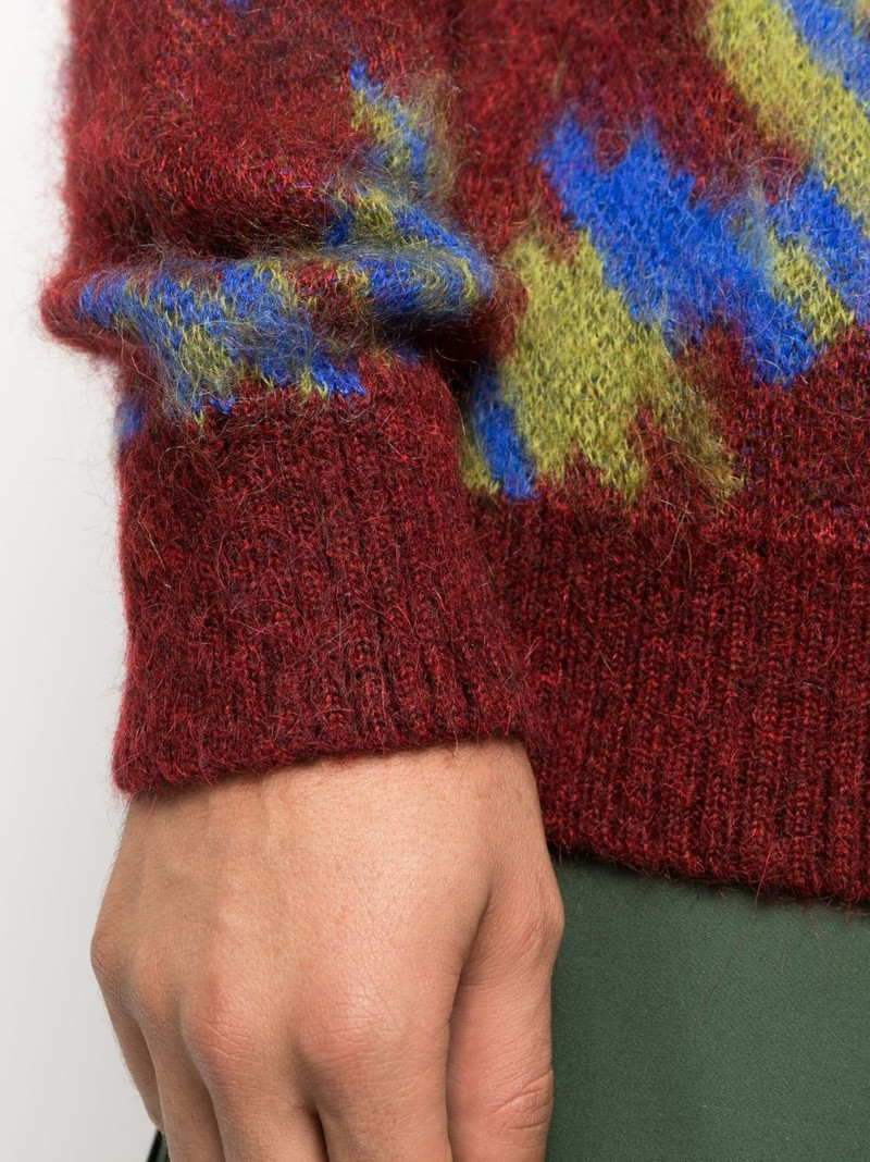 Ongoye patterned intarsia-knit cardigan 5