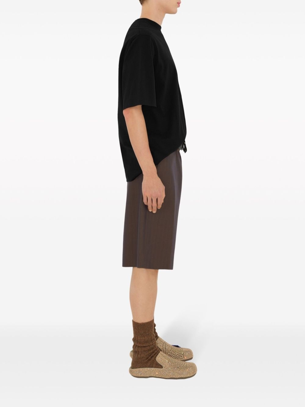 tailored wool herringbone shorts - 3