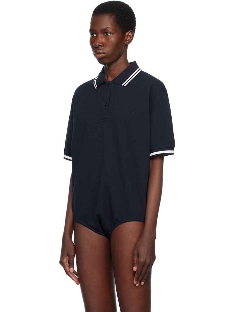pushBUTTON Navy Pique Shirt Bodysuit outlook