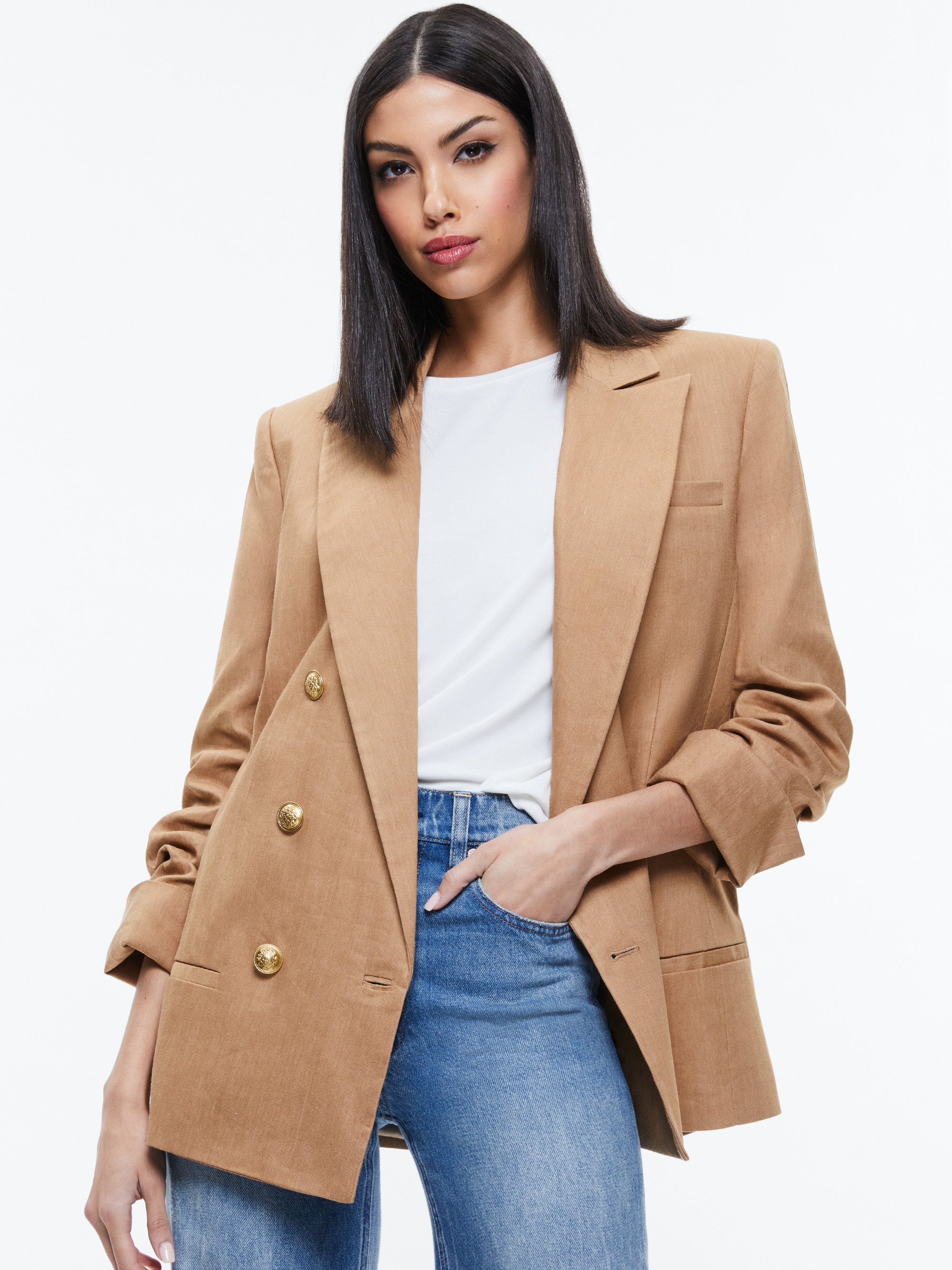 ANTHONY LINEN DOUBLE BREASTED BLAZER - 2