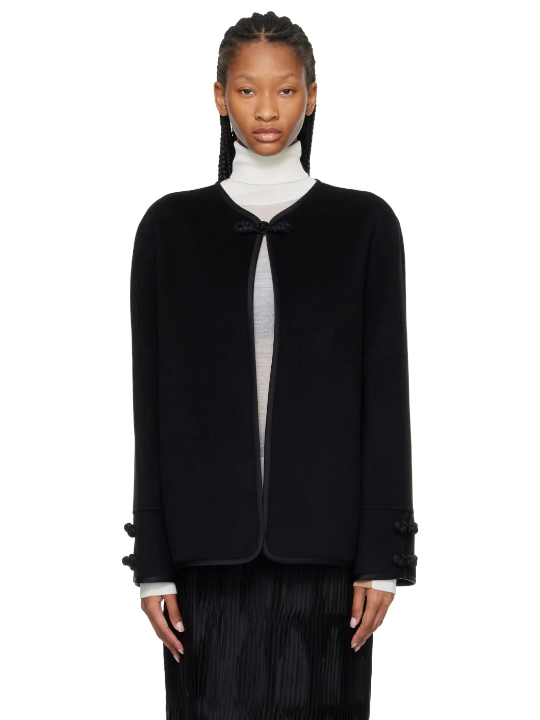 Black Double-Faced Pankou Jacket - 1