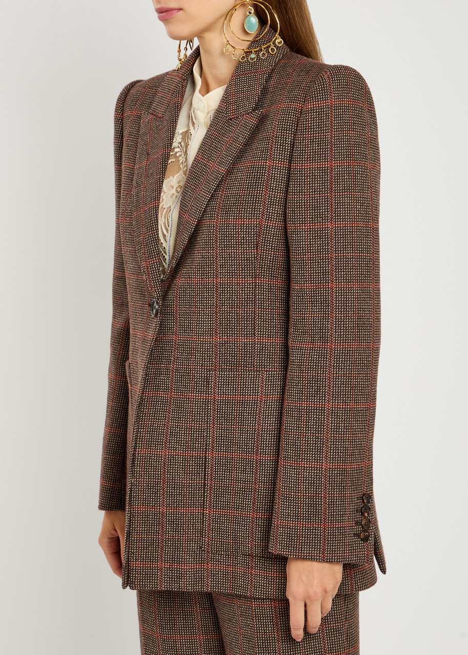 Chloe Checked Wool Blazer - 2