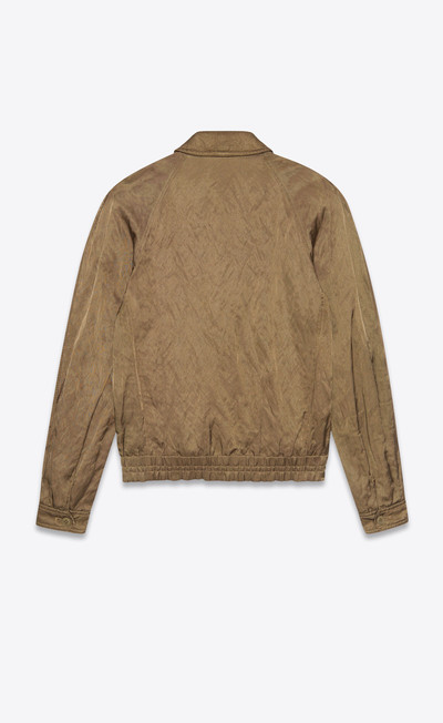 SAINT LAURENT zipped raglan jacket in metallic satin outlook