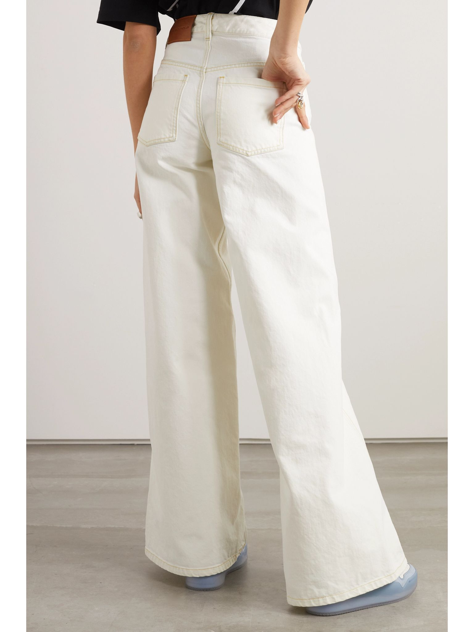 + Alicia Keys high-rise wide-leg jeans White - 4