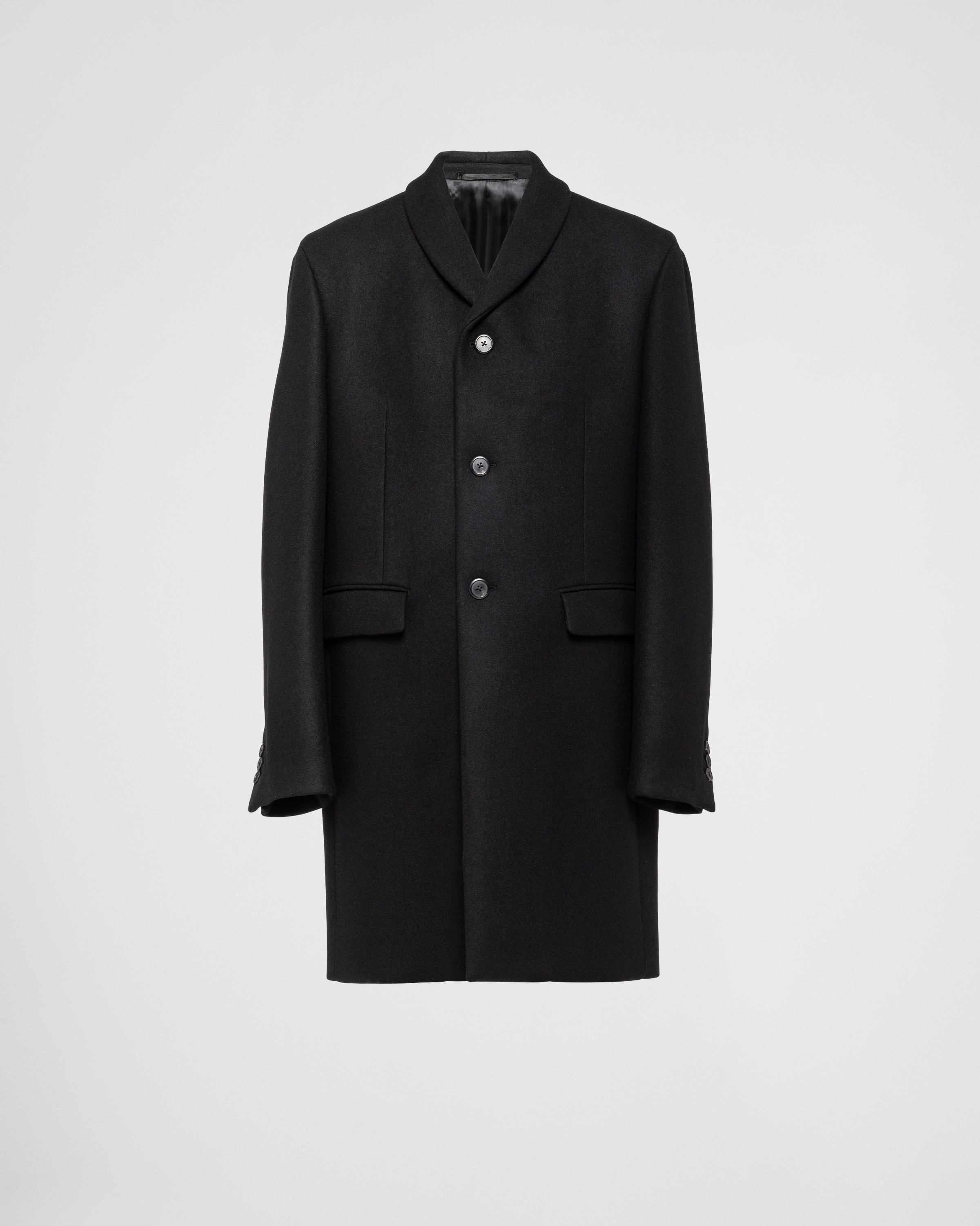 Single-breasted wool and cashmere coat - 1
