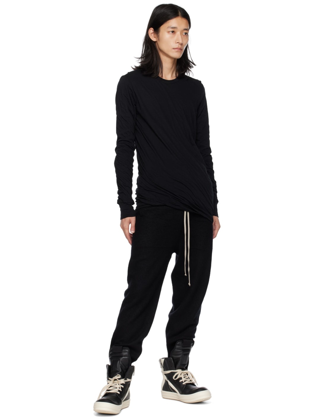 Black Drawstring Sweatpants - 4