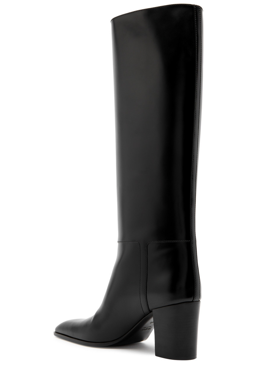 Saint Laurent Julia 70 Glossed Leather Knee-high Boots - 2