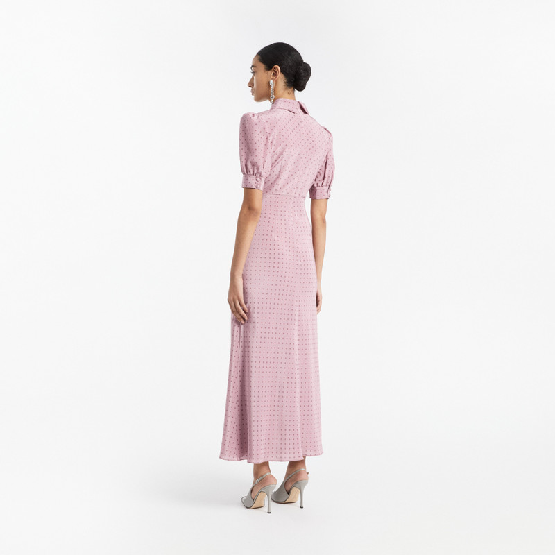 Alessandra Rich PRINT SILK MIDI DRESS outlook