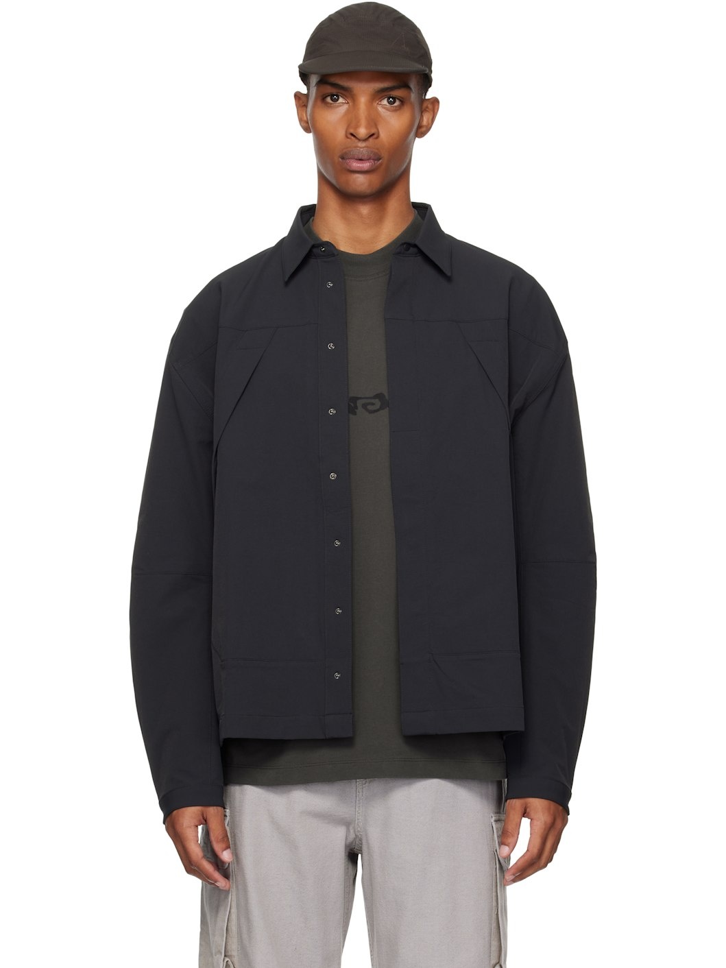 Black Utility Overshirt - 1