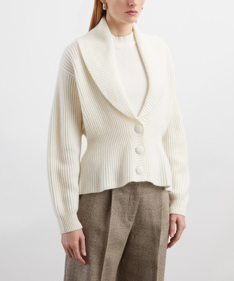 LISA YANG Alessandra Ribbed Cashmere Cardigan outlook