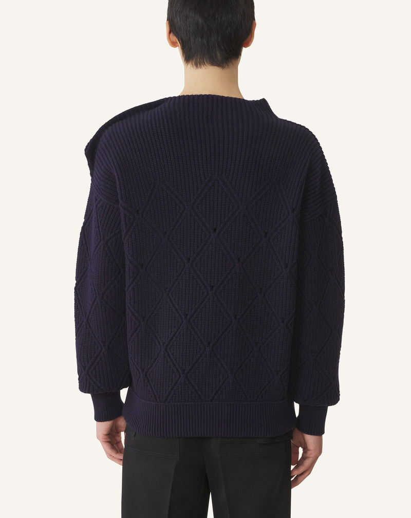 DIAMOND DETAIL WOOL PULLOVER SWEATER 4